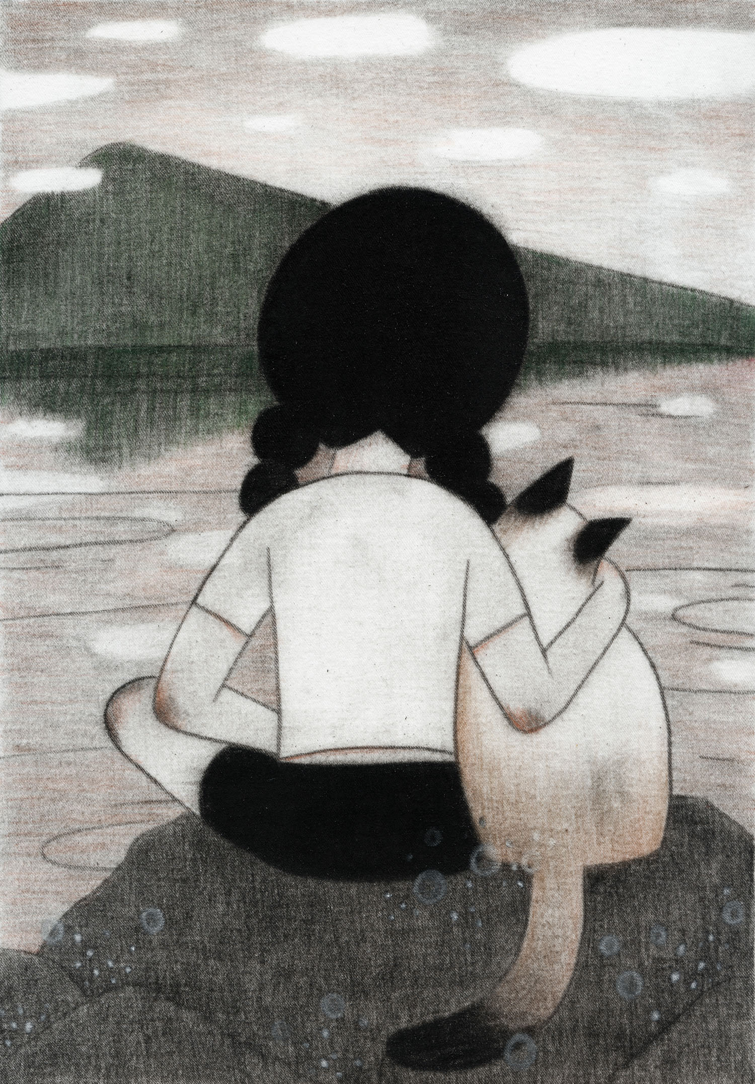 [24p3359] 2024_water gazing (물멍)_Charcoal, pastel, conte on daimaru_26×18cm.jpg