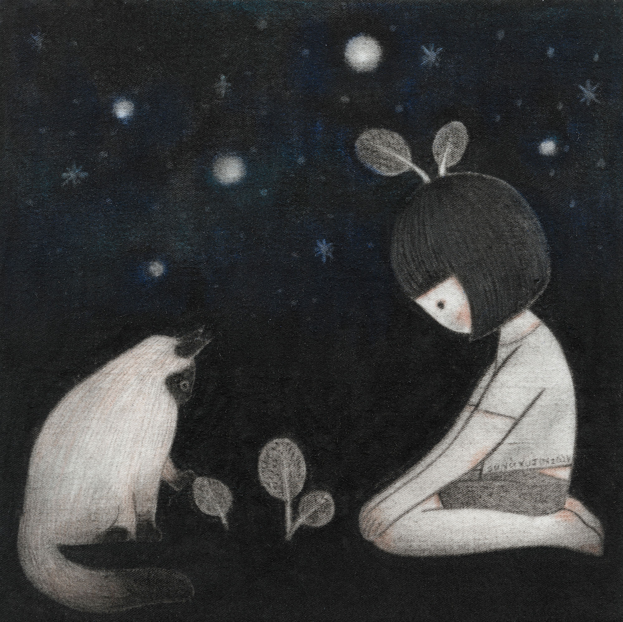 [24p3371] 2024_starry Dream (별이 빛나는 꿈)_Charcoal, pastel, conte on daimaru_17×17cm.jpg